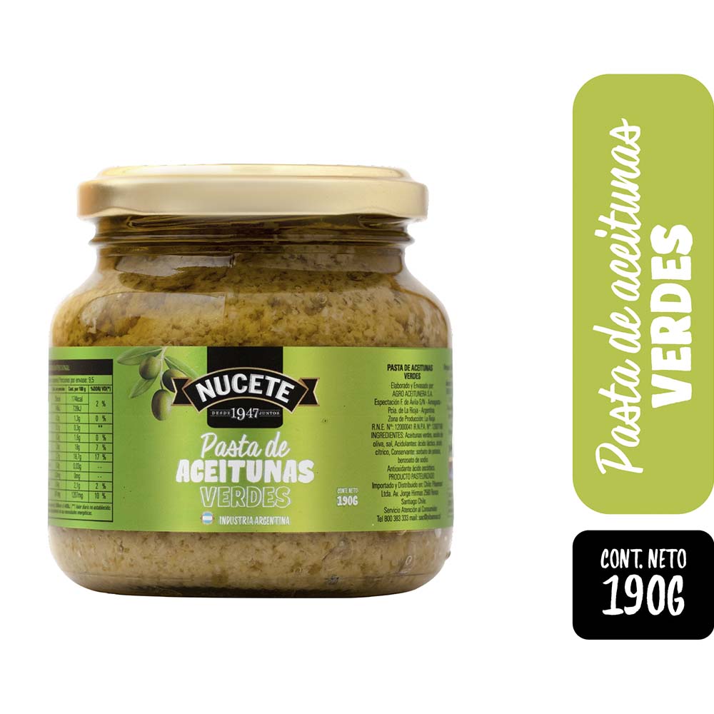 Aceituna Verde Sachet Nucete 190 Grs