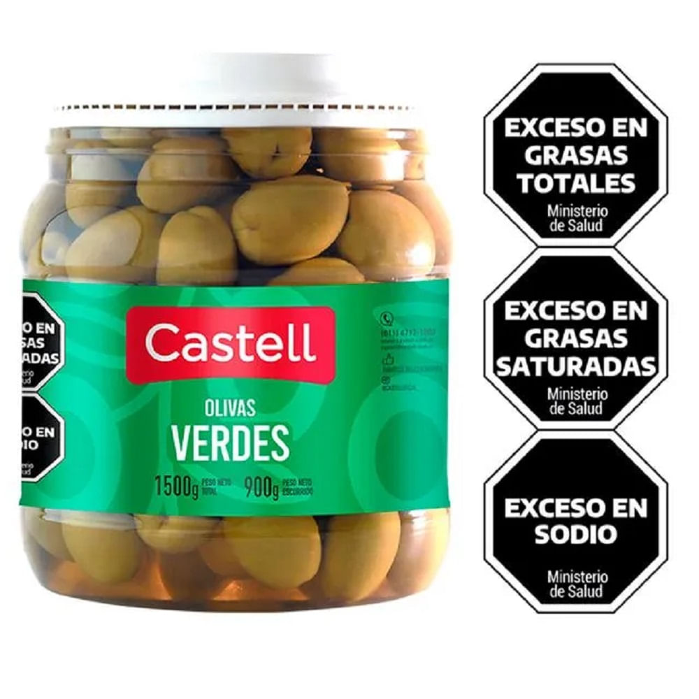 Aceitunas Verdes 2 Pet Castell 900 Grs