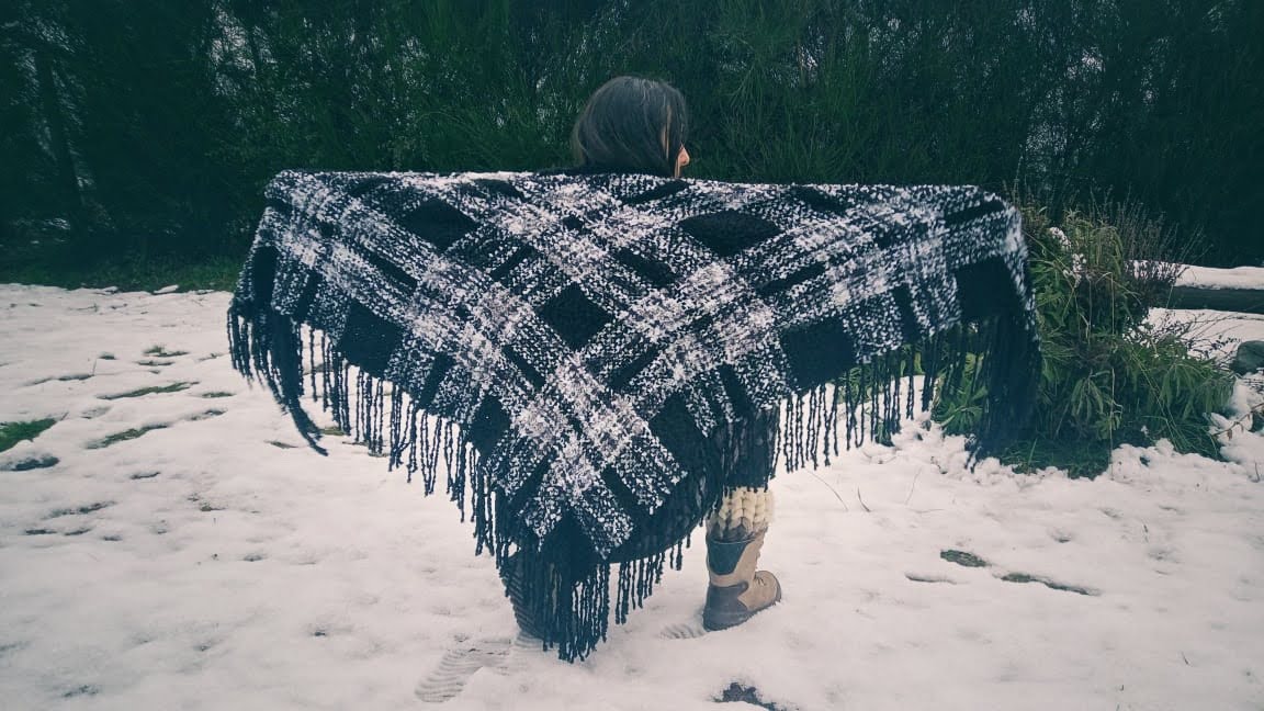 Chal Nevada (tejido telar) lana rusticano