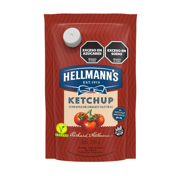 Ketchup Tomates Naturales DP Hellmann's 250 Grs