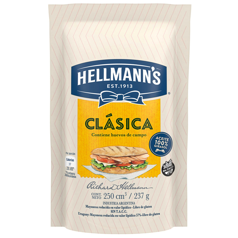 Mayonesa Clasica DoyPack Hellmann's 237 Grs