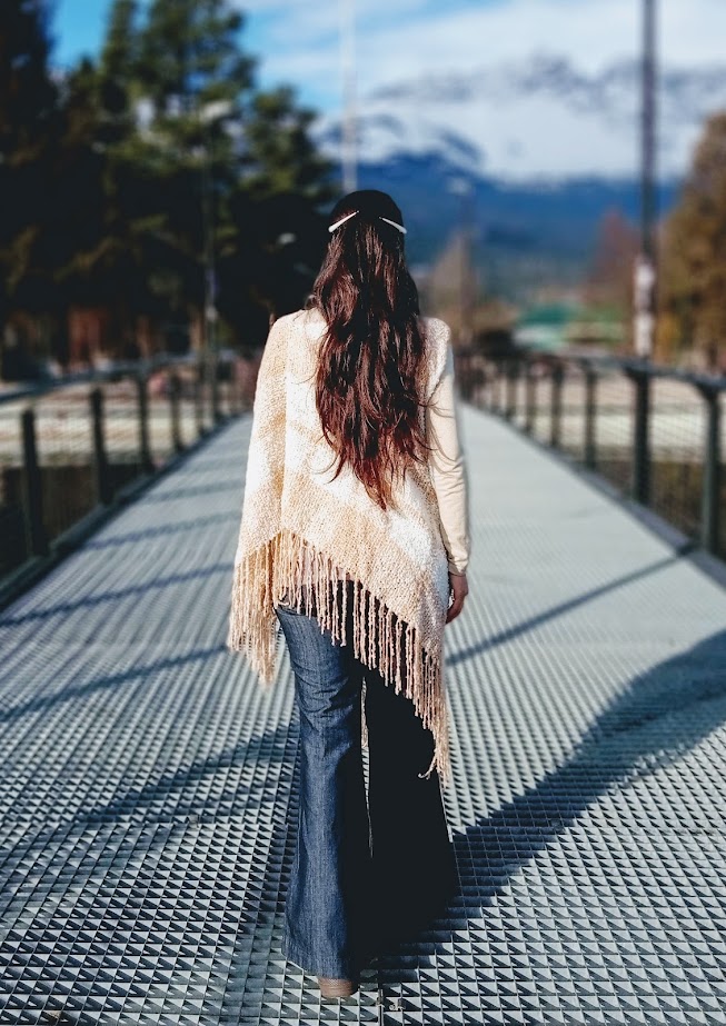 Poncho Patagonia (tejido telar) lana Rusticano